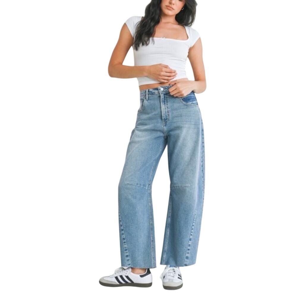 Just Black Denim Matthew Barrel Jeans Light Denim 31 NEW
